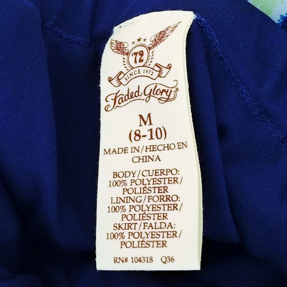 Faded Glory Long Maxi Blue Sundress Dress Beachy Vacation Juniors Size Medium - Picture 4 of 4